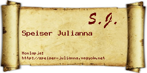 Speiser Julianna névjegykártya
